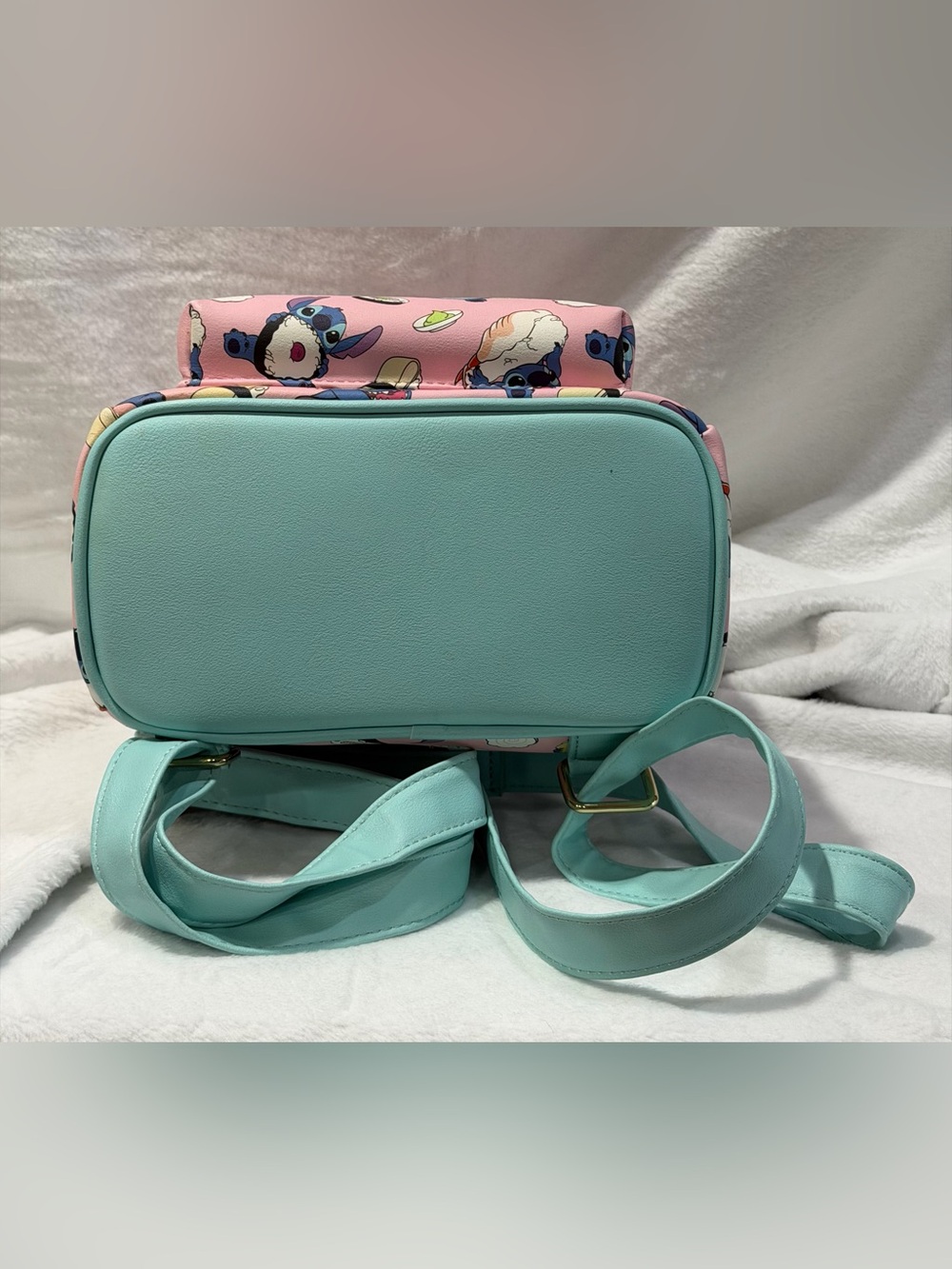 Loungefly Pink & Mint Stitch Sushi Mini Backpack - Picture 7 of 9